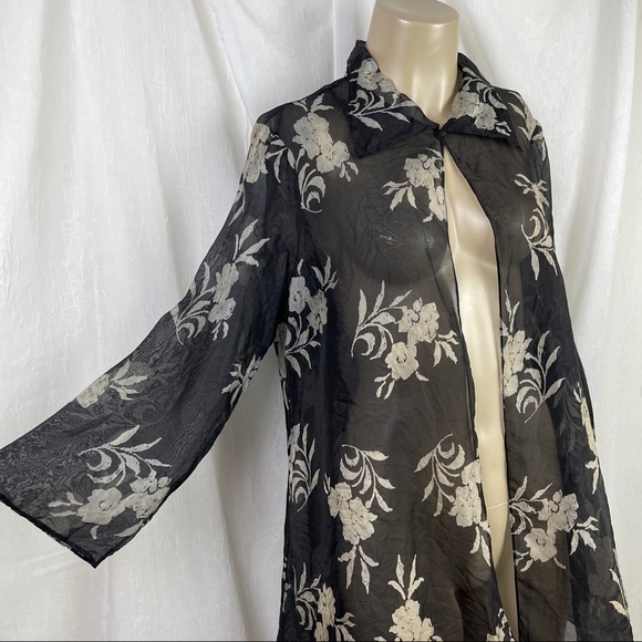 🚫SOLD🚫 VTG 80’s Jeannene Booher Sheer Black Cover Up - Picture 7 of 16